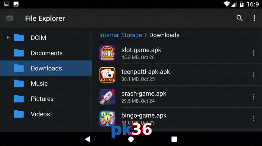 Main screen of Pk36 gameapk page for PK players